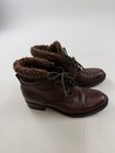 Clarks Boots Womens Size 7 5 Brown Leather Ankle Combat Faux Fur Lace Up Booties