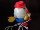 Fisher Price Humpty Dumpty Pull Toy 736 Vintage Plastic Toy
