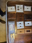    vintage Wall Plate Lot - 11pc Wood Ceramic Porcelain Brass - Switch Outlet   
