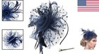 Lightweight Navy Floral Fascinator Hat With Clip For Classy All-season Styling