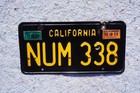 1967 1968 California License Plate   Num 338