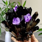 537g New Find Black purple Phantom Quartz Crystal Cluster Mineral Specimen