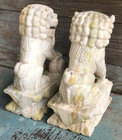 Asian Antique 7    Old Chinese Celadon white Hand Carved Jade Foo Dog Pair offer