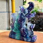 980 G Natural Colorful Fluorite Carved Fox Stone Mineral Specimen For Collector
