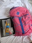 Kids Unisex Colorblock Backpack Multicolor Polyester Zip Bottle Pocket