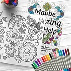 Adult Coloring Book Set - For Adults Relaxation With Markers In A Case - Moti   
