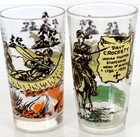  2  Davy Crockett Indian Fighter Glasses  Exceptionally Clean   Lot 53