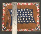 Vintage Us United States Navy Union Jack Tobacco Flag On Cloth Felt Flannel