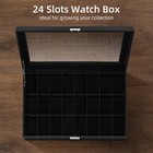24 Slots Watch Box Storage Pu Leather Watch Case Jewelry Organizer Display Case