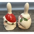 Lego Christmas Santa   Mrs Claus Ceramic Bells 4 5  Taiwan - Read Vintage 