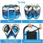 Blue Portable Pet Playpen Foldable Exercise Play Pen Tent Kennel Crate For Puppy