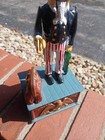 Vintage Reproduction Uncle Sam Mechanical Bank Cast Iron Drop Coin