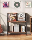 2-tier Vinyl Record Storage Holder Rack  250 Lp Albums Display Shelf  Wooden 