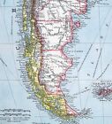1907 Map South America Brazil Argentina Chile Uruguay Paraguay Buenos Aires 