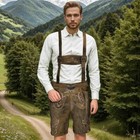 Authentic Bavarian Lederhosen Oktoberfest Costume Suede Lederhosen German Outfit