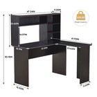 Ivinta L-shaped Computer Desk With Storage Hutch For Home Office  Dark Brown