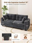 Loveseat Sofa For Living Room modern Couch With Removable Chenille Covers wide A