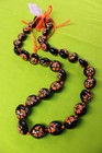 Hawaii Wedding   Graduation Kukui Nut Lei Necklace   Black   Orange   Qty 2  