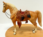 Vintage Breyer Palomino Western Horse With Saddle   Twisted Link Chain Reins