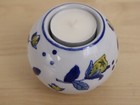 Vtg Cobalt Blue   White Tea Light Candle Holder Votive Porcelain