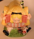 Disney Alice In Wonderland Ceramic Cookie Jar With Character Scene