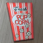 Retro Vintage Metal Red And White  Striped Popcorn Box Wall Sign Movie Theater