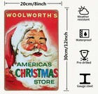 Vintage Retro Woolworth s Santa Claus Christmas Decor Metal Tin Sign  12 X 8