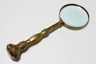 Brass Magnifying Glass Ornate Door Knob Style Handheld Heavy 12  Long Vintage