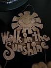 Vintage 1976 Abbey Press Faux Wood Wall Hanging Walk In The Sunshine 25  Retro