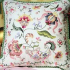 Crewel Embroidery Kit Jacobean Vine Scrolling Vines Flowers Cornucopia Pillow