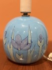 Rare Signed Wellfleet Pottery Lamp Blue Iris Design