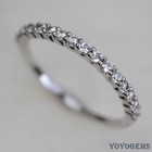 Solid 14k White Gold Moissanite Half Eternity Wedding Band 0 50 Carat Round Cut