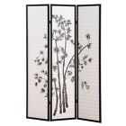 Flor 3-panel Oriental Shoji Screen room Divider  Black