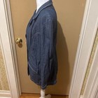 Terry Lewis Denim Blazer Womens Small Blue Contrast Stitch Single Button Jacket