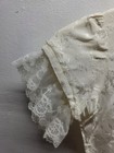 Vintage Girl s Cream Dress Floral Pattern And Lace-trimmed Sleeves  Size 6