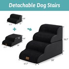 Detachable Small Dog Stairs 19 7  H  Wide Pet Step For Bed  Black