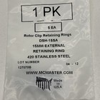  10pcs  15mm External Rotor Clip Retaining Ring 420 Stainless Steel  Made In Usa
