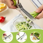 Herb Scissors Set With 5 Blades And Cover - Multipurpose Kitchen Chopping Shear