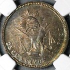 1889-ga Ngc Ms 63 Mexico 25 Centavos Guadalajara Rare Silver Coin  24110301c 