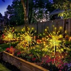 Solar Garden Lights Outdoor Fairy Fireworks Light Pathway Patio Lawn Flower Lamp