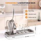 Adjustable Pot Lid Organizer Rack  9 Compartments Cabinet Storage Holder For    