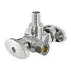 Efield 1 2 pex Crimp  3 8 od Compr   3 8 od Compr dual Stop Valve 1 4 Turn No Lead