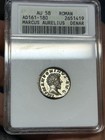 Roman Empire Marcus Aurelius Silver Denarius Anacs Soapbox Au58