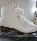 Riedell 110 Royal White Leather Figure Skates With Eclipse Blades Womens Size 9