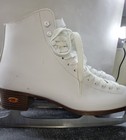 Riedell 133 Royal White Leather Figure Skates With Eclipse Blades Womens Size 9