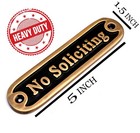 Brass No Soliciting Thank You Sign 5   Solid Brass Wall Plaque  No Soliciting   