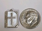 Sterling Silver   Mother Of Pearl Bible Charm   Opens To Lord   s Prayer   Vintage