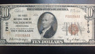 1929 Ten Dollar Type 1 Charter 7910 Nicholson  Pa Bank Note  10 00 Bill 