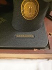Singer Model 128 Black Sewing Machine Godzilla Case Vtg 1950 s Ak530302