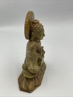 Vintage Hand Carved Stone Meditation Sitting Buddha Statue Beautiful India T12